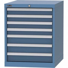 LISTA - 7 Drawer, 99 Compartment Bright Blue Steel Modular Storage Cabinet - Americas Tooling