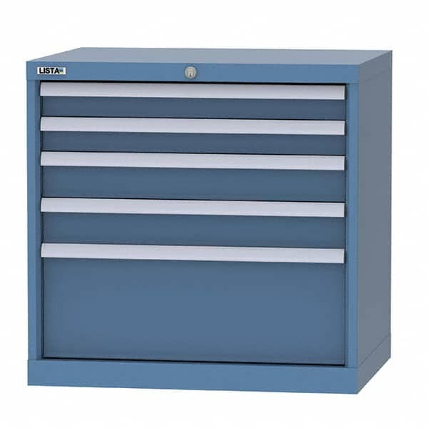 LISTA - 5 Drawer, 124 Compartment Bright Blue Steel Modular Storage Cabinet - Americas Tooling