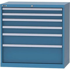 LISTA - 6 Drawer, 84 Compartment Bright Blue Steel Modular Storage Cabinet - Americas Tooling