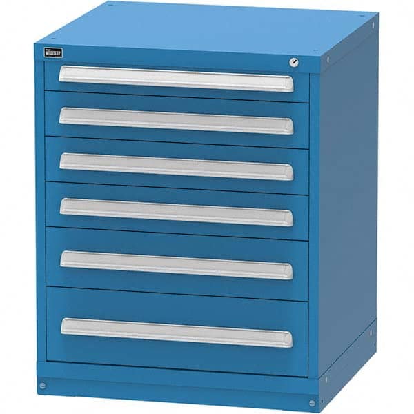 Vidmar - 6 Drawer Bright Blue Steel Modular Storage Cabinet - Americas Tooling