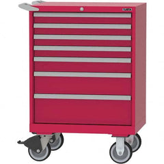 LISTA - 7 Drawer, 124 Compartment Red Steel Modular Storage Cabinet - Americas Tooling