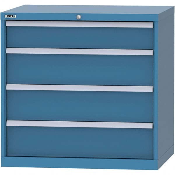 LISTA - 4 Drawer, 84 Compartment Bright Blue Steel Modular Storage Cabinet - Americas Tooling