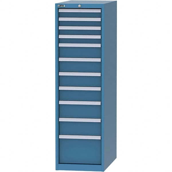 LISTA - 11 Drawer, 45 Compartment Bright Blue Steel Modular Storage Cabinet - Americas Tooling