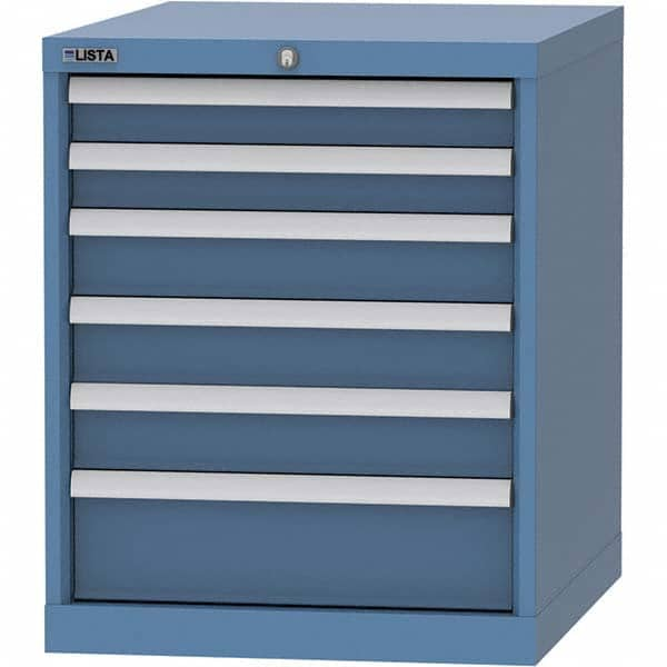 LISTA - 6 Drawer, 99 Compartment Bright Blue Steel Modular Storage Cabinet - Americas Tooling