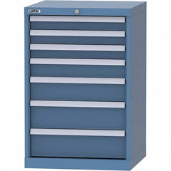 LISTA - 7 Drawer, 84 Compartment Bright Blue Steel Modular Storage Cabinet - Americas Tooling