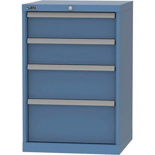 LISTA - 4 Drawer, 84 Compartment Bright Blue Steel Modular Storage Cabinet - Americas Tooling