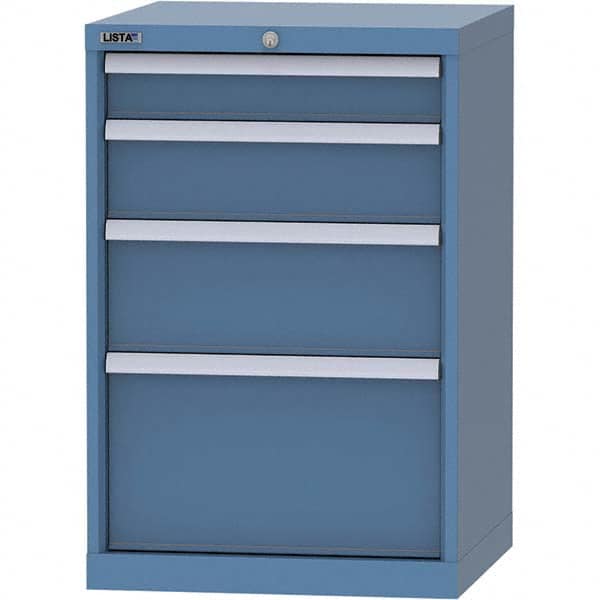 LISTA - 4 Drawer, 84 Compartment Bright Blue Steel Modular Storage Cabinet - Americas Tooling