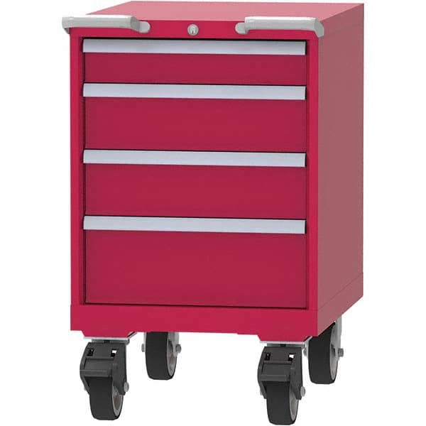 LISTA - 4 Drawer, 99 Compartment Red Steel Modular Storage Cabinet - Americas Tooling