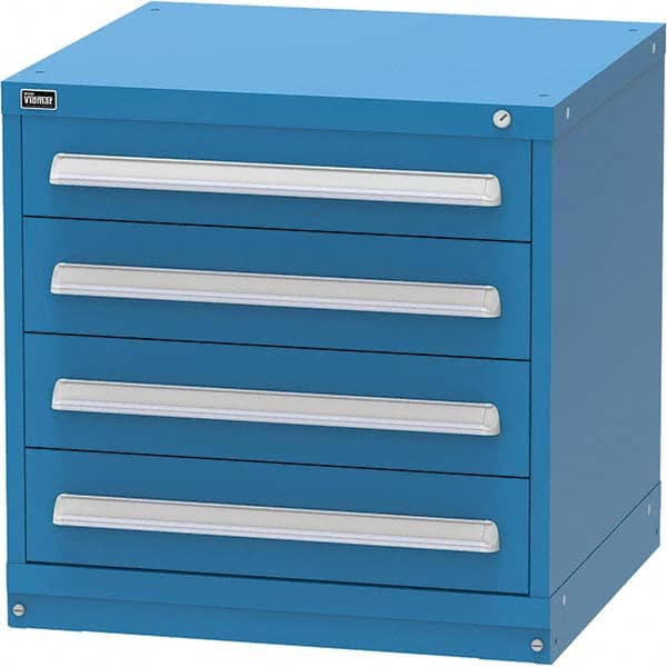 Vidmar - 4 Drawer, 344 Compartment Bright Blue Steel Modular Storage Cabinet - Americas Tooling