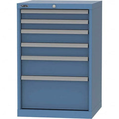 LISTA - 6 Drawer, 84 Compartment Bright Blue Steel Modular Storage Cabinet - Americas Tooling