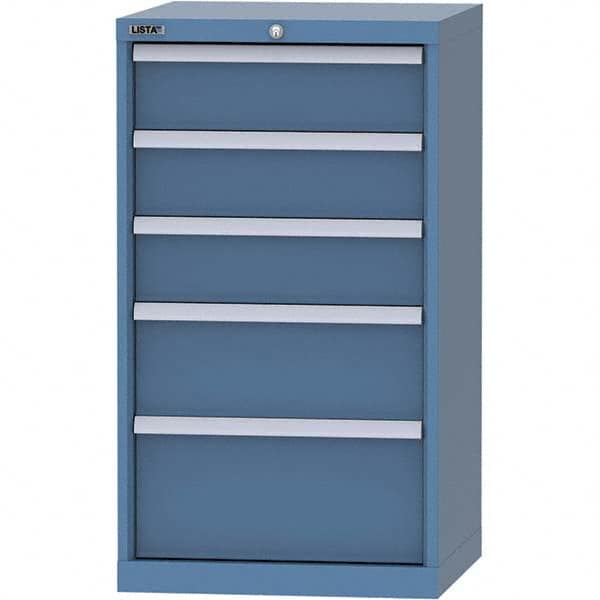 LISTA - 5 Drawer, 84 Compartment Bright Blue Steel Modular Storage Cabinet - Americas Tooling