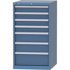 LISTA - 7 Drawer, 99 Compartment Bright Blue Steel Modular Storage Cabinet - Americas Tooling