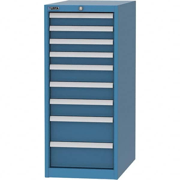 LISTA - 9 Drawer, 45 Compartment Bright Blue Steel Modular Storage Cabinet - Americas Tooling