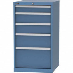 LISTA - 5 Drawer, 99 Compartment Bright Blue Steel Modular Storage Cabinet - Americas Tooling