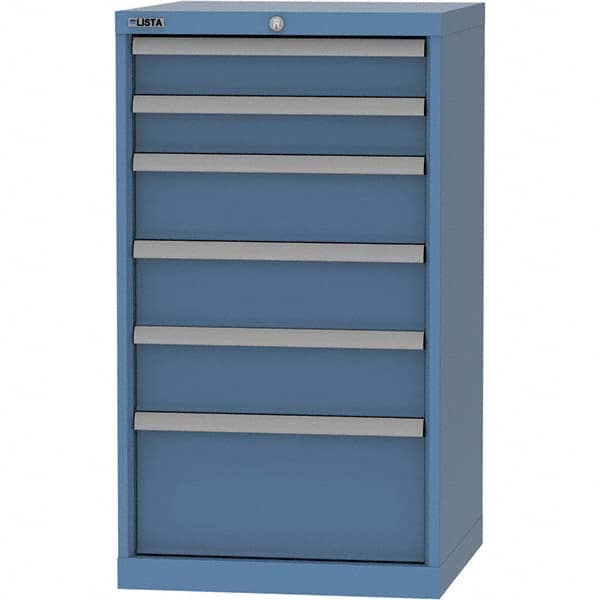 LISTA - 6 Drawer, 84 Compartment Bright Blue Steel Modular Storage Cabinet - Americas Tooling