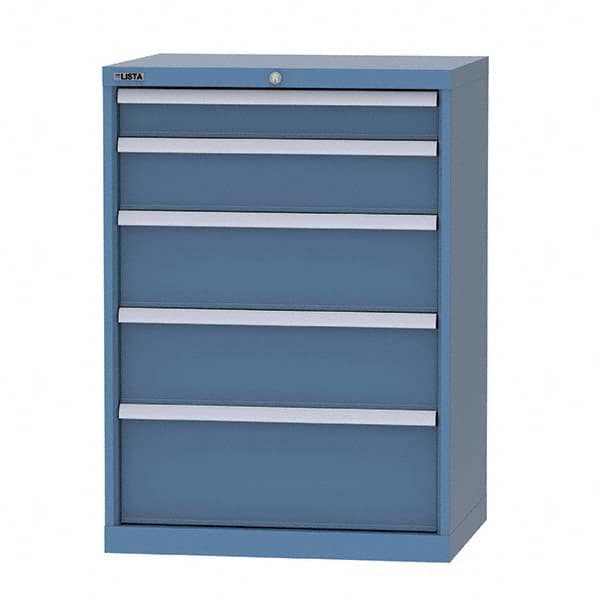 LISTA - 4 Drawer, 124 Compartment Bright Blue Steel Modular Storage Cabinet - Americas Tooling