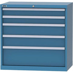 LISTA - 5 Drawer, 84 Compartment Bright Blue Steel Modular Storage Cabinet - Americas Tooling