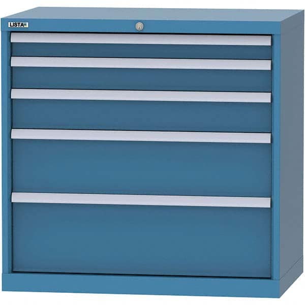 LISTA - 5 Drawer, 84 Compartment Bright Blue Steel Modular Storage Cabinet - Americas Tooling