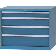 LISTA - 4 Drawer, 84 Compartment Bright Blue Steel Modular Storage Cabinet - Americas Tooling