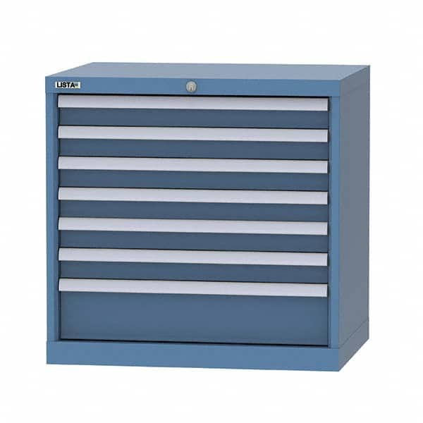 LISTA - 6 Drawer, 124 Compartment Bright Blue Steel Modular Storage Cabinet - Americas Tooling