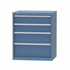 LISTA - 7 Drawer, 124 Compartment Bright Blue Steel Modular Storage Cabinet - Americas Tooling