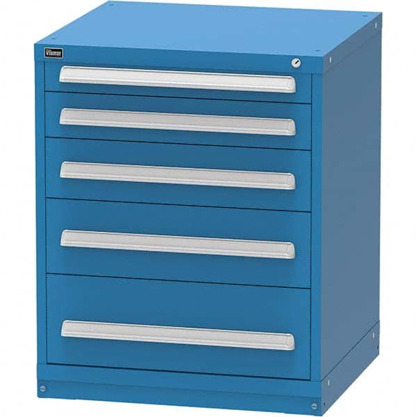 Vidmar - 5 Drawer, 344 Compartment Bright Blue Steel Modular Storage Cabinet - Americas Tooling