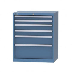 LISTA - 6 Drawer, 124 Compartment Bright Blue Steel Modular Storage Cabinet - Americas Tooling