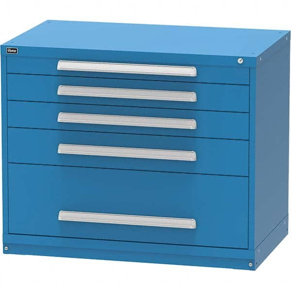 Vidmar - 5 Drawer, 344 Compartment Bright Blue Steel Modular Storage Cabinet - Americas Tooling