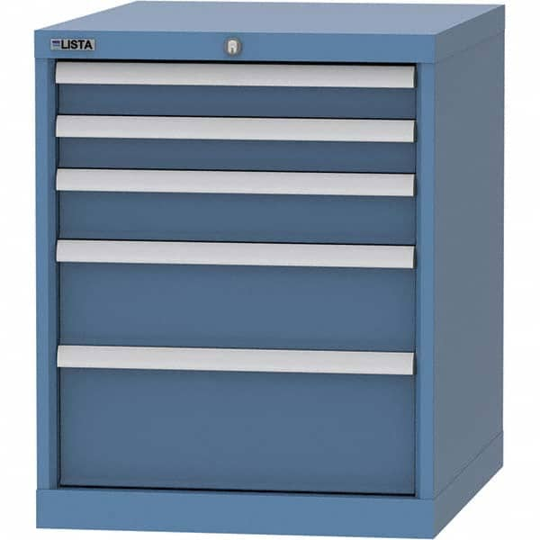 LISTA - 5 Drawer, 99 Compartment Bright Blue Steel Modular Storage Cabinet - Americas Tooling