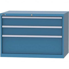 LISTA - 3 Drawer, 84 Compartment Bright Blue Steel Modular Storage Cabinet - Americas Tooling