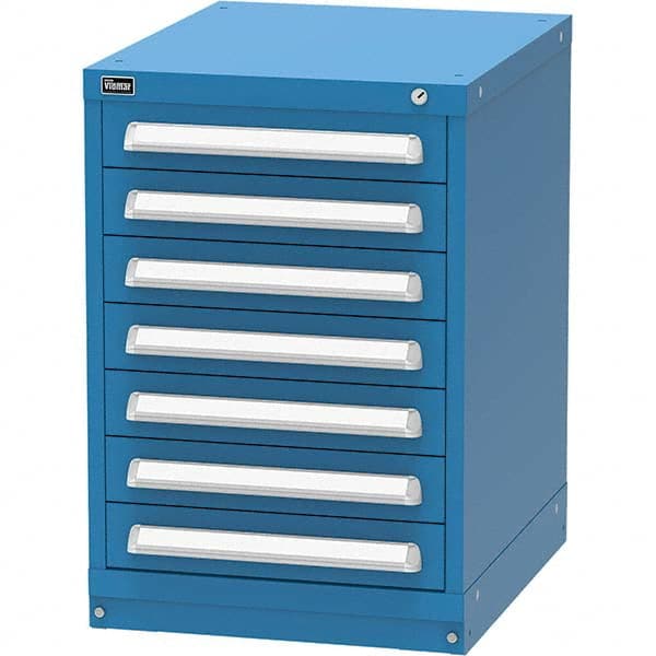 Vidmar - 7 Drawer, 45 Compartment Bright Blue Steel Modular Storage Cabinet - Americas Tooling