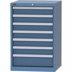 LISTA - 7 Drawer, 84 Compartment Bright Blue Steel Modular Storage Cabinet - Americas Tooling