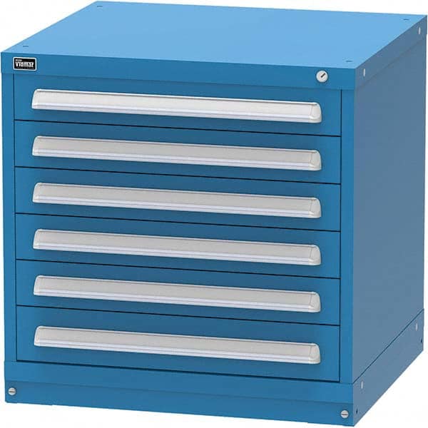 Vidmar - 6 Drawer Bright Blue Steel Modular Storage Cabinet - Americas Tooling