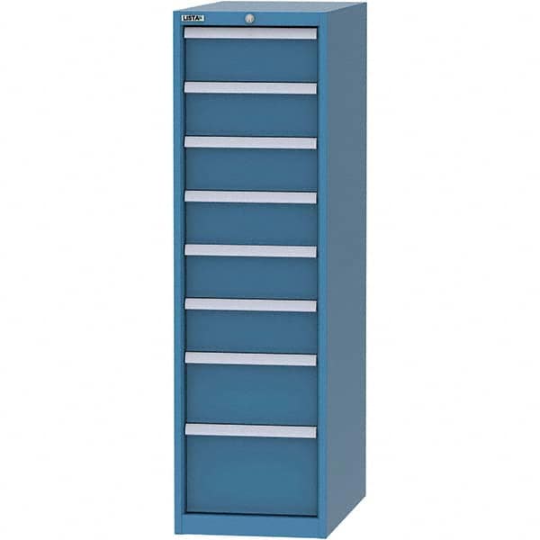 LISTA - 8 Drawer, 45 Compartment Bright Blue Steel Modular Storage Cabinet - Americas Tooling