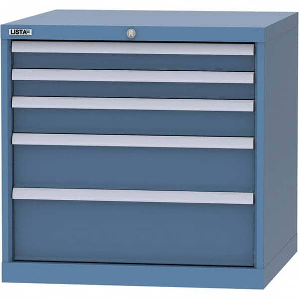 LISTA - 5 Drawer, 45 Compartment Bright Blue Steel Modular Storage Cabinet - Americas Tooling