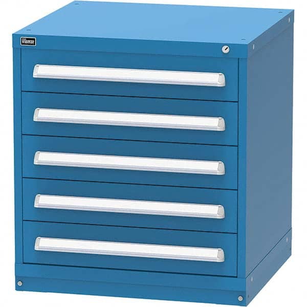 Vidmar - 5 Drawer Bright Blue Steel Modular Storage Cabinet - Americas Tooling