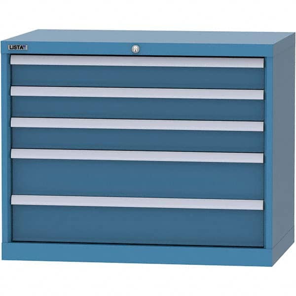 LISTA - 5 Drawer, 84 Compartment Bright Blue Steel Modular Storage Cabinet - Americas Tooling