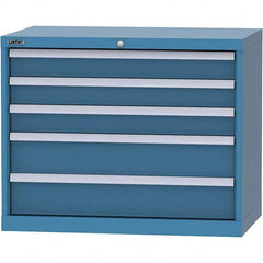 LISTA - 5 Drawer, 84 Compartment Bright Blue Steel Modular Storage Cabinet - Americas Tooling