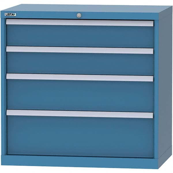 LISTA - 4 Drawer, 84 Compartment Bright Blue Steel Modular Storage Cabinet - Americas Tooling