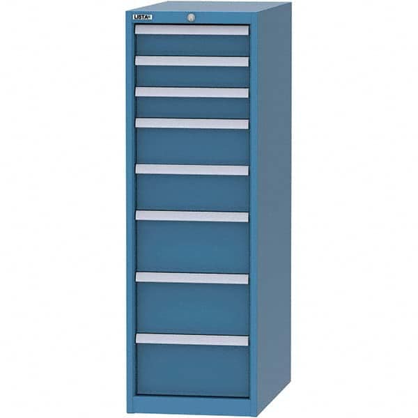 LISTA - 8 Drawer, 45 Compartment Bright Blue Steel Modular Storage Cabinet - Americas Tooling