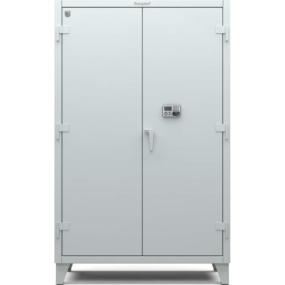 StrongHold - Storage Cabinets; Type: Locking ; Width (Inch): 48 ; Depth (Inch): 24 ; Height (Inch): 78 ; Number of Shelves: 4 ; Material: Steel - Exact Industrial Supply