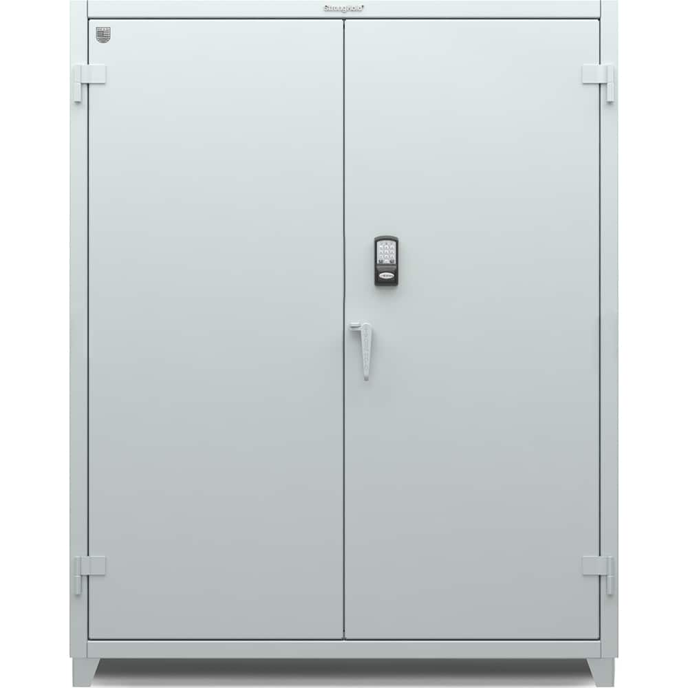 StrongHold - Storage Cabinets; Type: Locking ; Width (Inch): 60 ; Depth (Inch): 24 ; Height (Inch): 75 ; Number of Shelves: 3 ; Material: Steel - Exact Industrial Supply