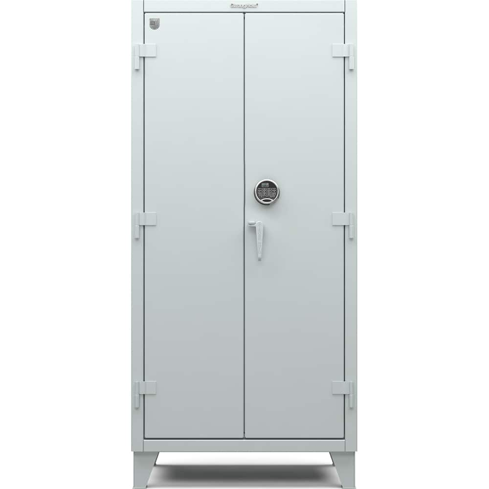 StrongHold - Storage Cabinets; Type: Locking ; Width (Inch): 36 ; Depth (Inch): 24 ; Height (Inch): 78 ; Number of Shelves: 4 ; Material: Steel - Exact Industrial Supply