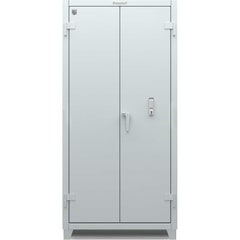 StrongHold - Storage Cabinets; Type: Locking ; Width (Inch): 36 ; Depth (Inch): 24 ; Height (Inch): 75 ; Number of Shelves: 3 ; Material: Steel - Exact Industrial Supply