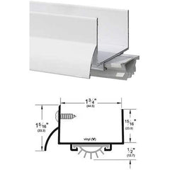 Pemko - Sweeps & Seals; Type: Drip Ledge U Shape Door Shoe ; Width (Inch): 1-5/16 ; Finish/Coating: White Painted; Aluminum ; Material: 6063-T6 Aluminum Alloy and Temper Retainer ; Back Strip Brush Width (Inch): 2 ; Bristle Length (Inch): 0.5000 - Exact Industrial Supply