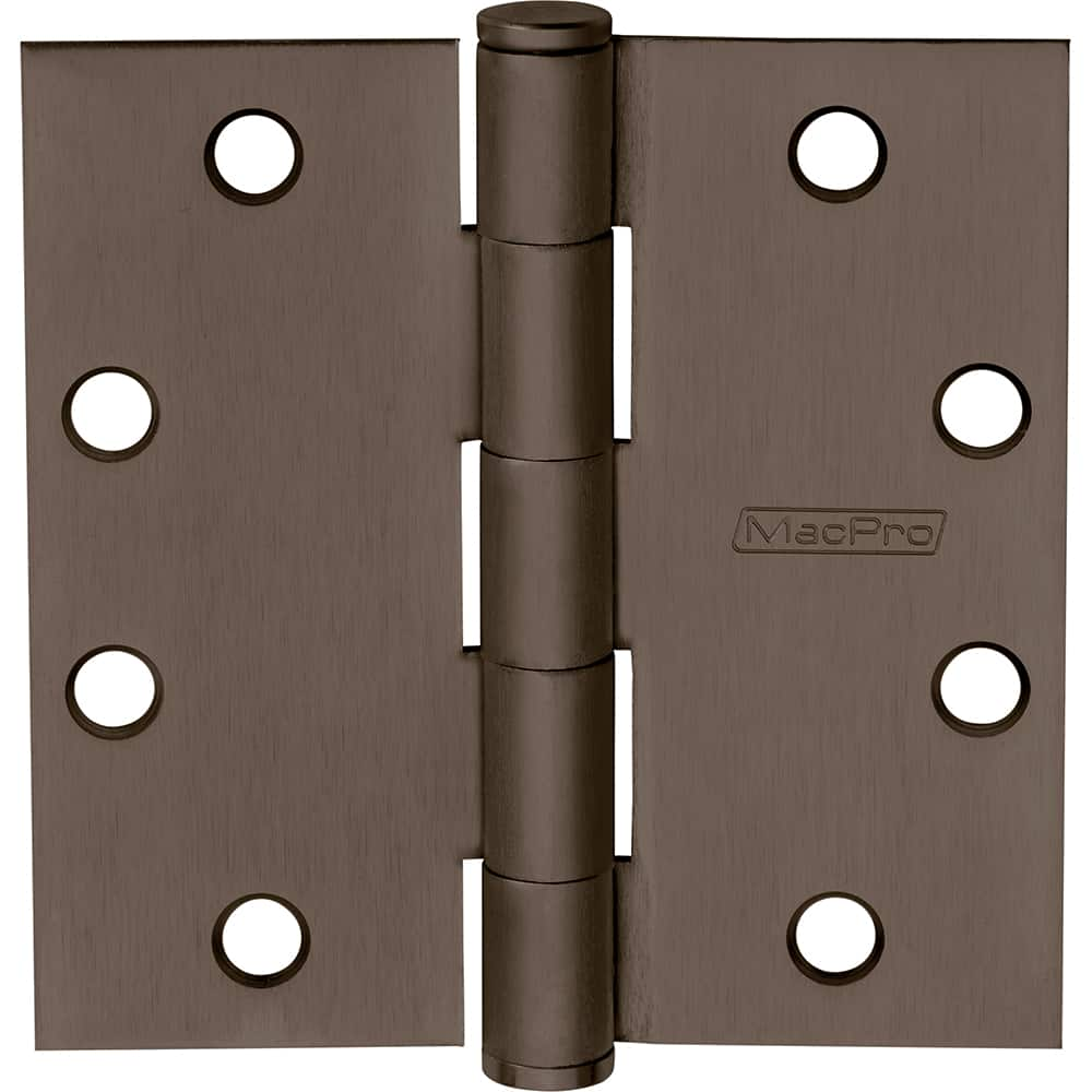 Yale - Commercial Hinges; Length (Inch): 4-1/2 ; Thickness (Decimal Inch): 0.1340 ; Minimum Thickness: 3.4036 (mm); Number of Knuckles: 5.000 ; Stanley Finish Code: US10B ; Finish/Coating: US10B - Exact Industrial Supply