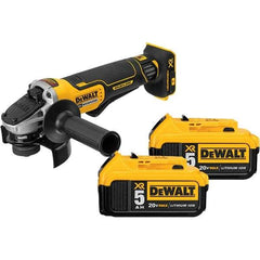 DeWALT - 4-1/2" Wheel Diam, 9,000 RPM, Cordless Angle & Disc Grinder - 5/8-11 Spindle, 20 Volts - Americas Tooling