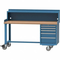 LISTA - Mobile Work Centers; Type: Work Bench Top ; Load Capacity (Lb.): 1,000 ; Number of Drawers: 5 ; Width (Inch): 72 ; Depth (Inch): 30 ; Height (Inch): 37-1/4 - Exact Industrial Supply