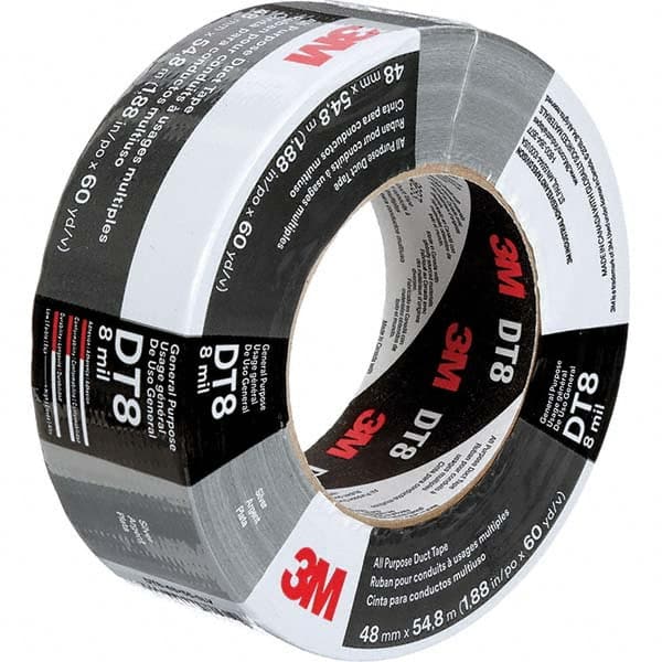 3M - 54.8m x 48mm x 8 mil Black Polyethylene Cloth Duct Tape - Americas Tooling