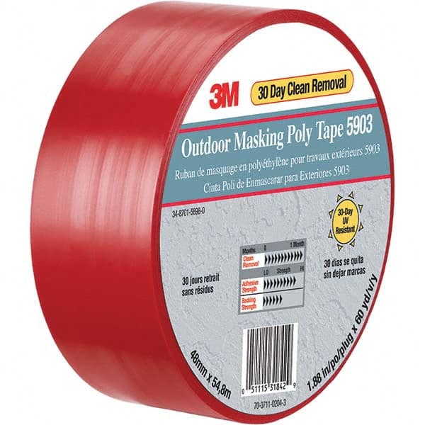 3M - 60 Yd x 50" x 7.5 mil Red Polyethylene Cloth Duct Tape - Americas Tooling